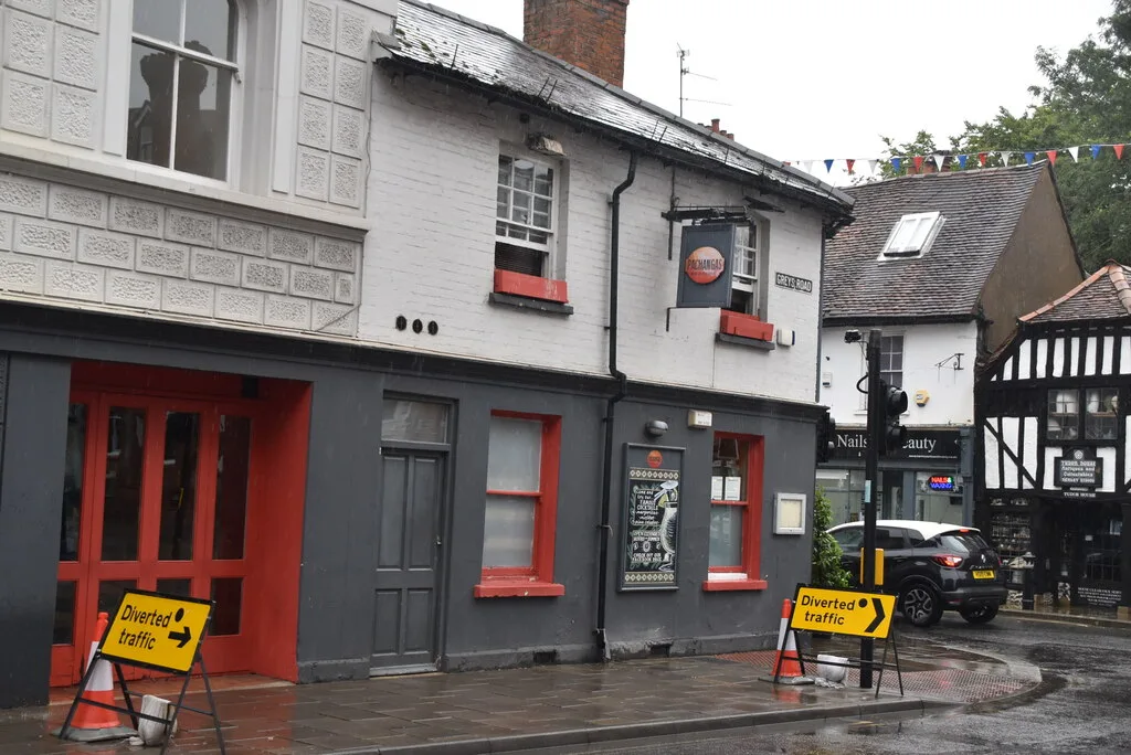 30 Duke Street, on the corner of Greys Road, photographed when it was the Pachangas restaurant. The building reopened as The Duck on 29 September 2026; the photograph predates the change.